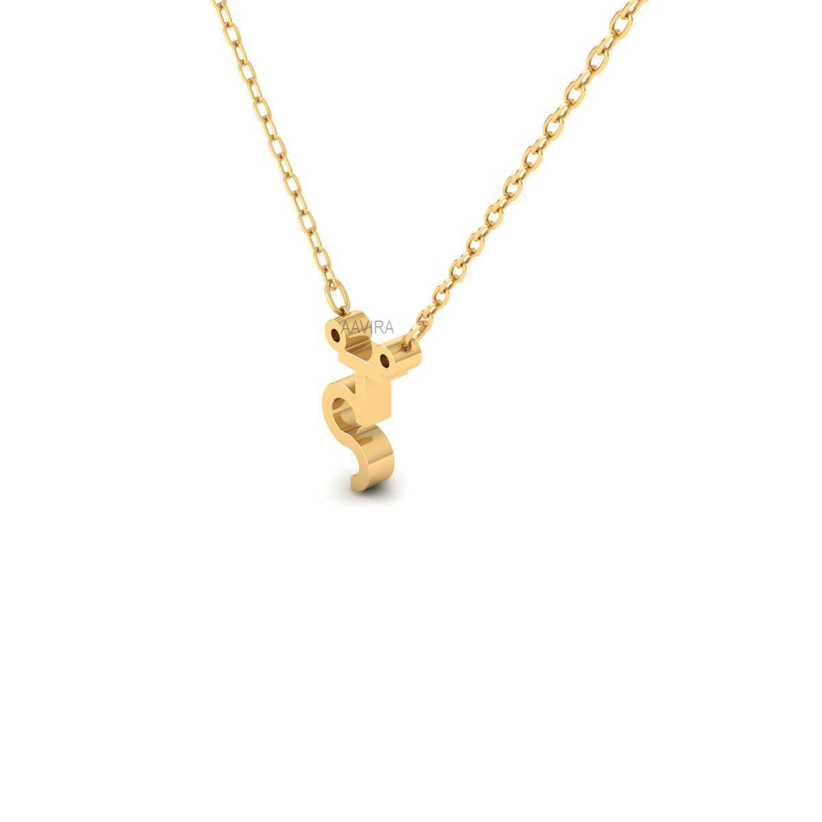 Sterling Silver Pendant For Women, Personalized Pendant, 14k Yellow Gold Plated Chain Pendant, Gift For Her, Unique Pendant,  Women's Gift