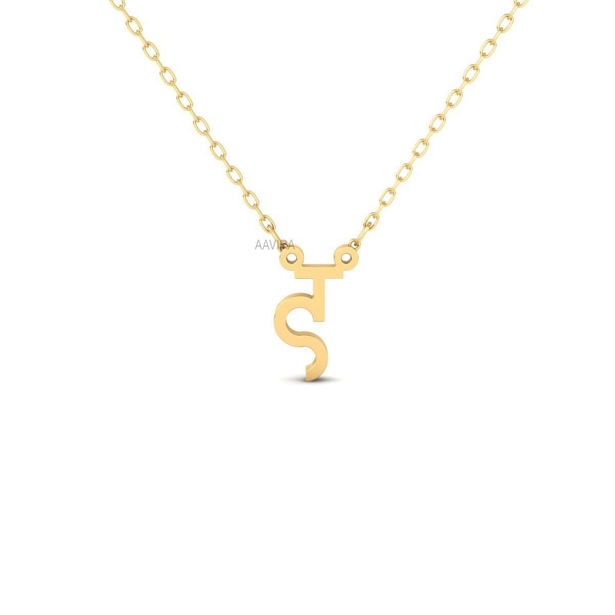 Sterling Silver Pendant For Women, Personalized Pendant, 14k Yellow Gold Plated Chain Pendant, Gift For Her, Unique Pendant,  Women's Gift