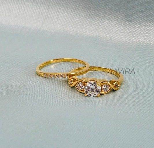 Engagement Wedding Diamond Ring Set, Bridal Dimond Set Ring, Women's Moissanite Ring, Women Gift, Diamond Ring Set, Anniversary Ring, Gifts