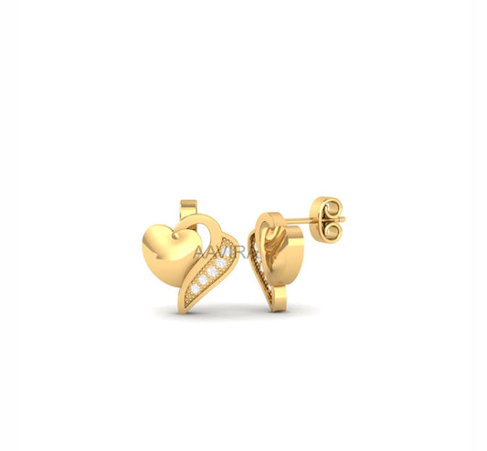 Heart Shape Diamond Stud Earrings, Everyday Stud Earrings, Heart Love Gift, Moissanite Diamond Stud Earring,  Handmade Jewelry, Gift For Mom