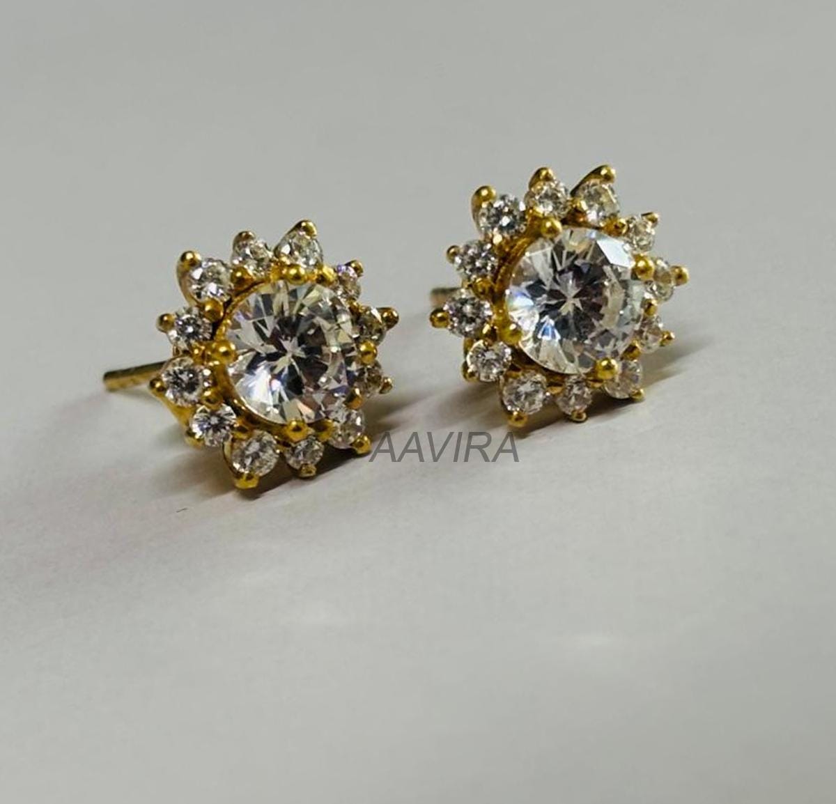 Moissanite Stud Earrings for Women, Minimalist Bridal Stud Earrings, Diamond Stud Earrings, 14k Yellow Gold Bridesmaid Earrings, Push Back