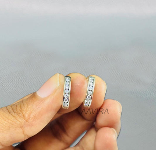 Small Hoop Earrings, Moissanite Hoop Earrings, Huggie Hoop Earrings, Dainty Hoop Earrings, Diamond Earrings For Women, Valentines Day Sale