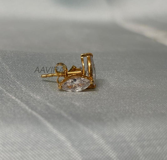 Marquise Cut Diamond Stud Earrings, Tiny Earrings, Dainty Stud Earrings, Diamond Earrings For Women, Everyday Studs, Women's Stud Earrings