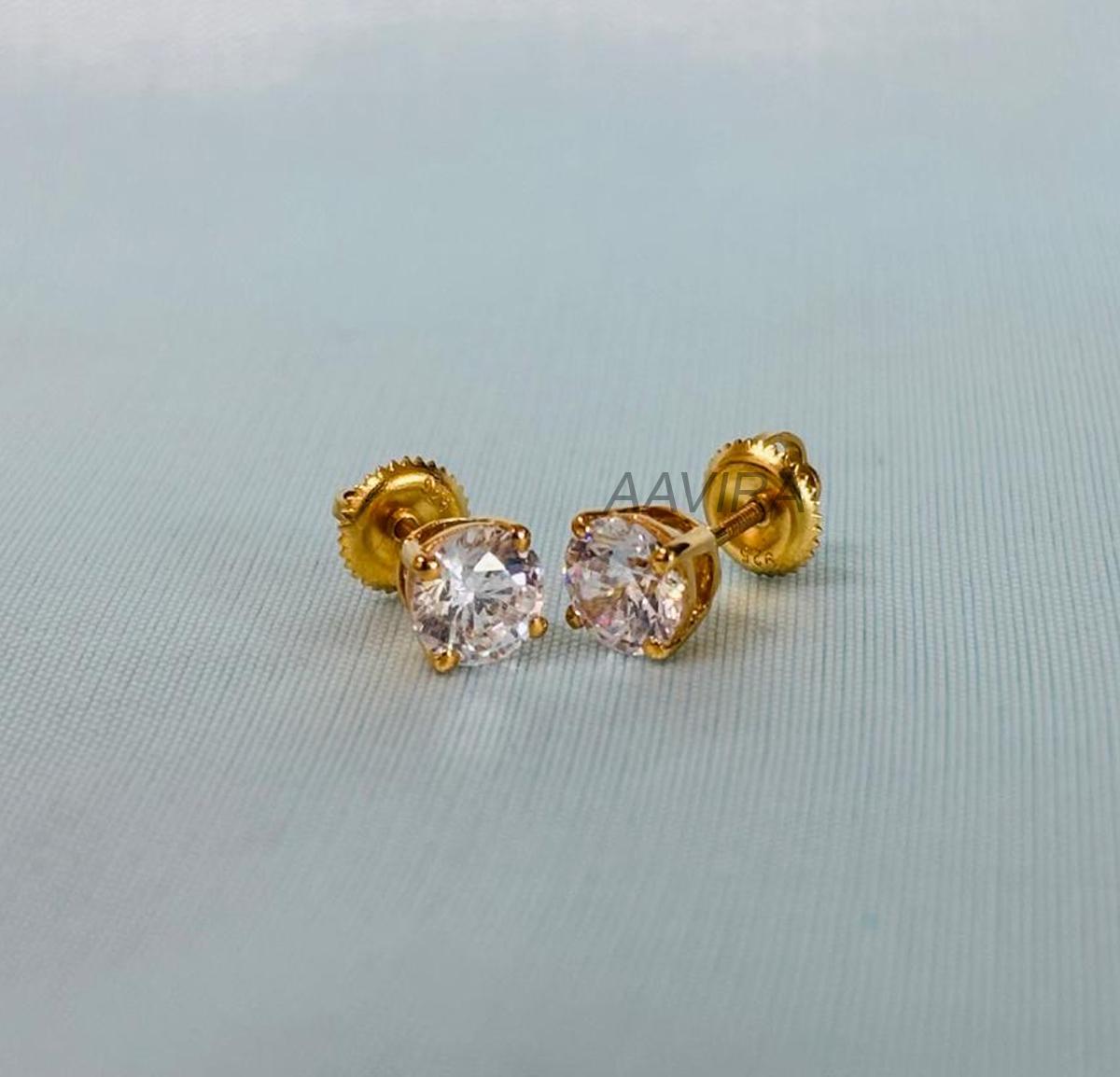 Round Diamond Stud Earrings For Men/Women, Diamond Jewelry, Birthday Gift, Everyday Earrings, Handmade Earrings, Gift For Him, Everyday Stud