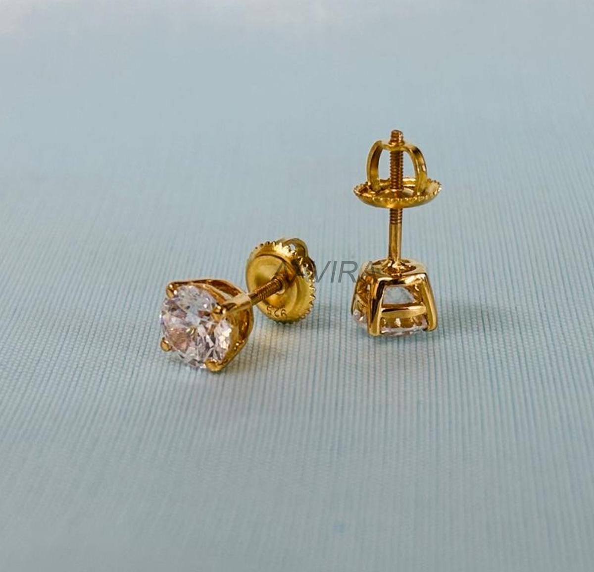 Round Diamond Stud Earrings For Men/Women, Diamond Jewelry, Birthday Gift, Everyday Earrings, Handmade Earrings, Gift For Him, Everyday Stud