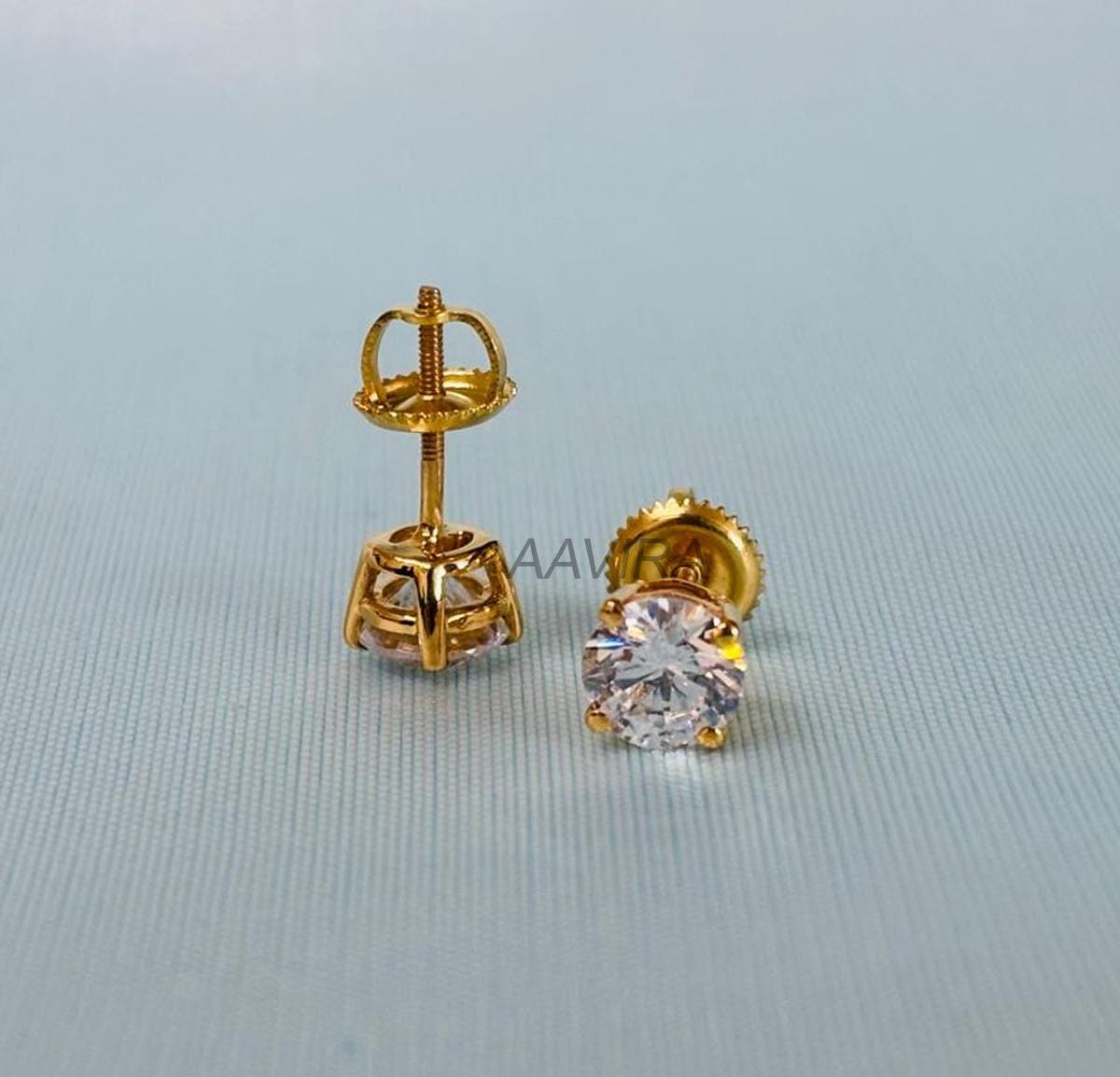 Round Diamond Stud Earrings For Men/Women, Diamond Jewelry, Birthday Gift, Everyday Earrings, Handmade Earrings, Gift For Him, Everyday Stud