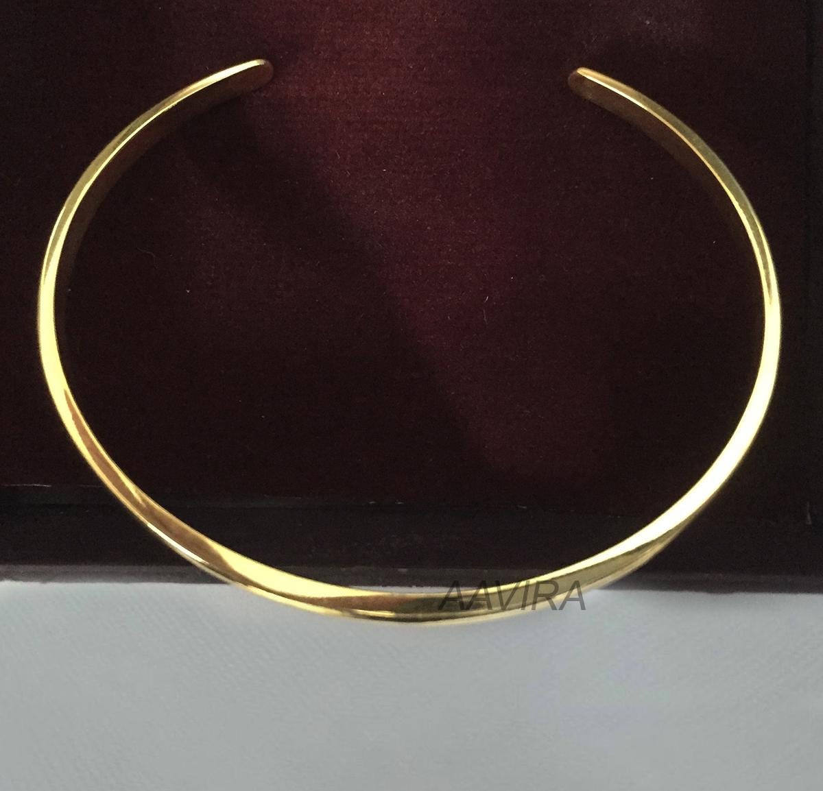 Minimalist Charm Bracelet, Open Cuff Bangle For Men's, Silver Cuff Bangle, 14k Yellow Gold Plated, Everyday Bangle, Christmas Gift For Him