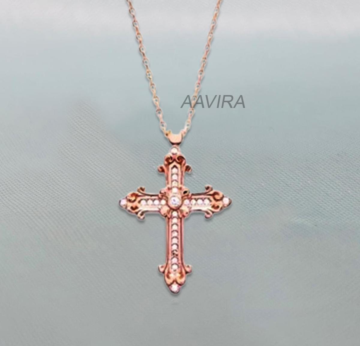 Moissanite Cross Pendant Necklace, Handmade Cross Gift, Diamond Cross Necklace, Men/Women Cross Necklace, Perfect Gift For Christmas, Gifts