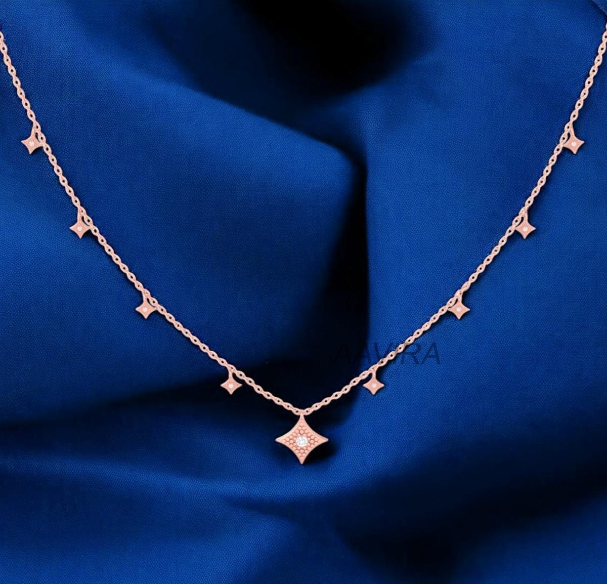 Dainty Necklace, Diamond Necklace, Diamond Jewelry, Minimalist Necklace, Party Wear Pendant, Birthday Gift, 14k Yellow Gold Plated Necklace