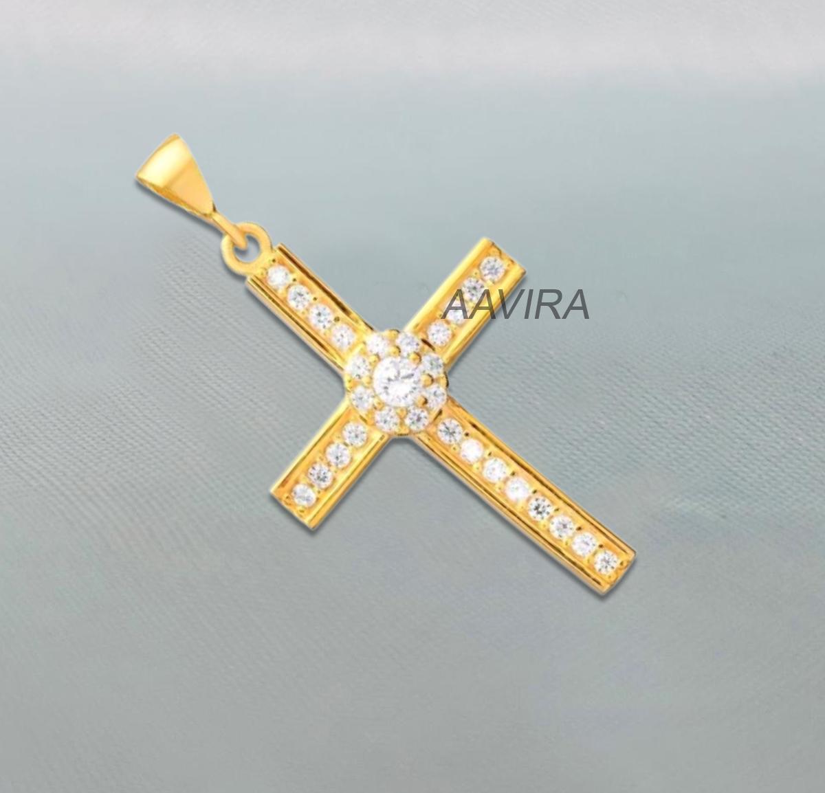 Cross Necklace, Floral Cross Necklace, Moissanite Diamond Cross For Women, Cross Jewelry For Women, Cross Necklace With Cable Chain, Gifts