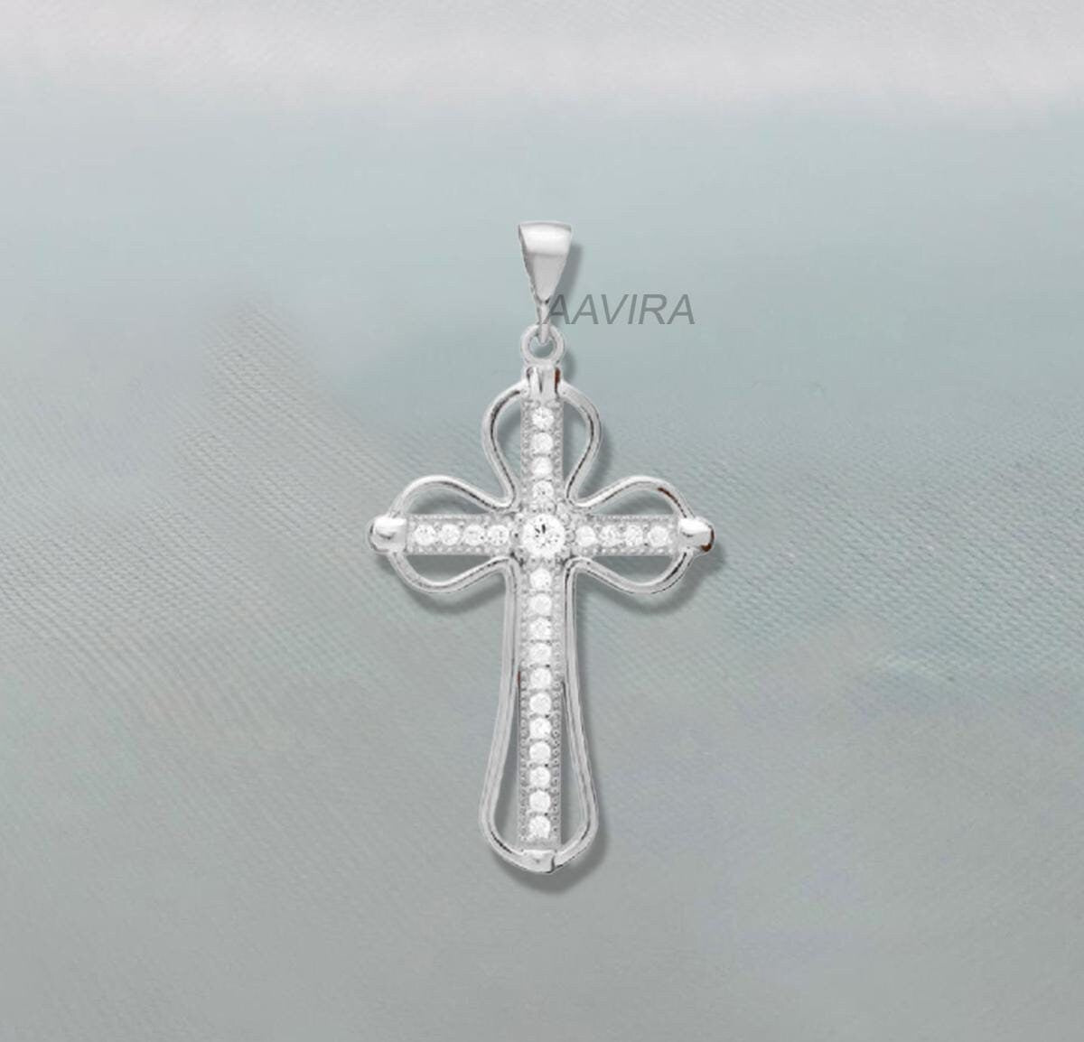 Women's Cross Dimond Necklace, Moissanite Diamond Cross For Women, Moissanite Jewelry, Cyber Monday Sale, Delicate Pendant, Birthday Gift