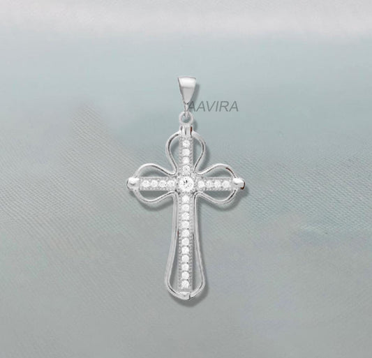 Women's Cross Dimond Necklace, Moissanite Diamond Cross For Women, Moissanite Jewelry, Cyber Monday Sale, Delicate Pendant, Birthday Gift