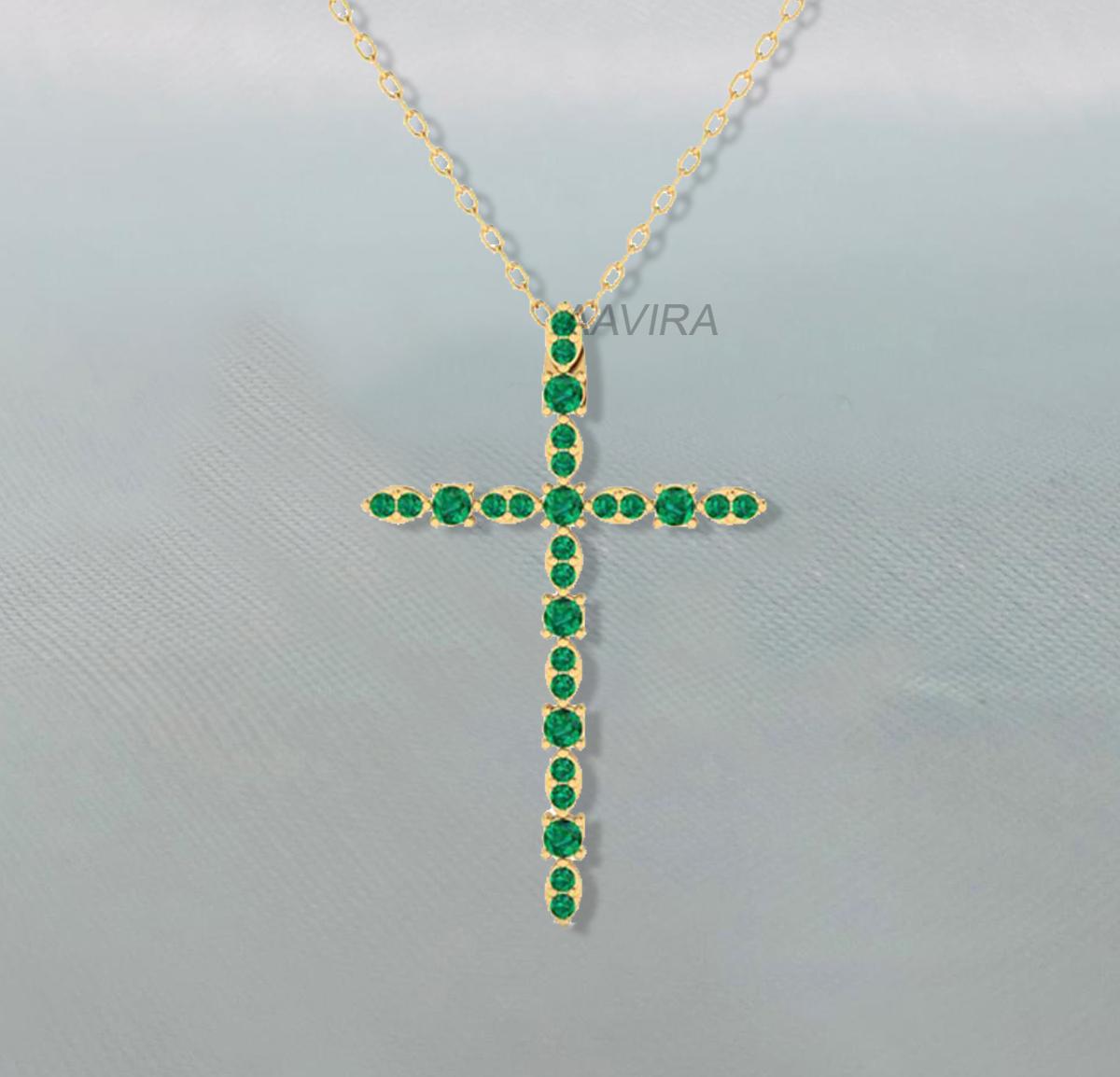Ruby Cross Necklace, Prong Cross Necklace, Minimalist Cross Necklace, Holy Cross Pendant, Gemstone Cross Necklace, Perfect Anniversary Gift