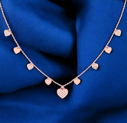 Diamond Heart Necklace, Heart Pendant, Beautiful Gift For Girlfriend, Simple Heart Necklace, Party Wear Heart Pendant, Birthday Gift For Her