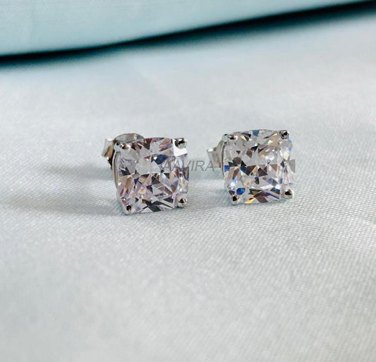 Diamond Stud Earrings For Women, Asscher Stud Earrings, Everyday Earrings, Push Back Earrings, Women Earrings, Prong Set Earring, Women Gift