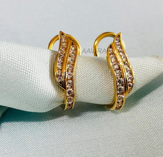 Diamond Hoop Earrings, Diamond Jewelry, Party Wear Earrings, Handmade Hoop Earrings, Moissanite Earrings, Birthday Gift, Black Friday Sale