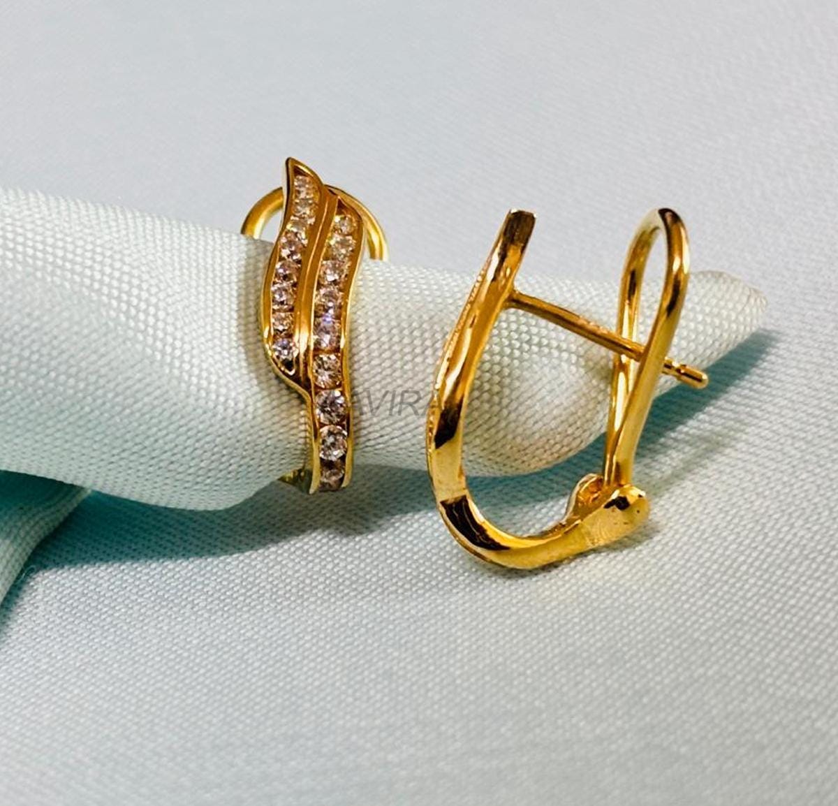 Diamond Hoop Earrings, Diamond Jewelry, Party Wear Earrings, Handmade Hoop Earrings, Moissanite Earrings, Birthday Gift, Black Friday Sale