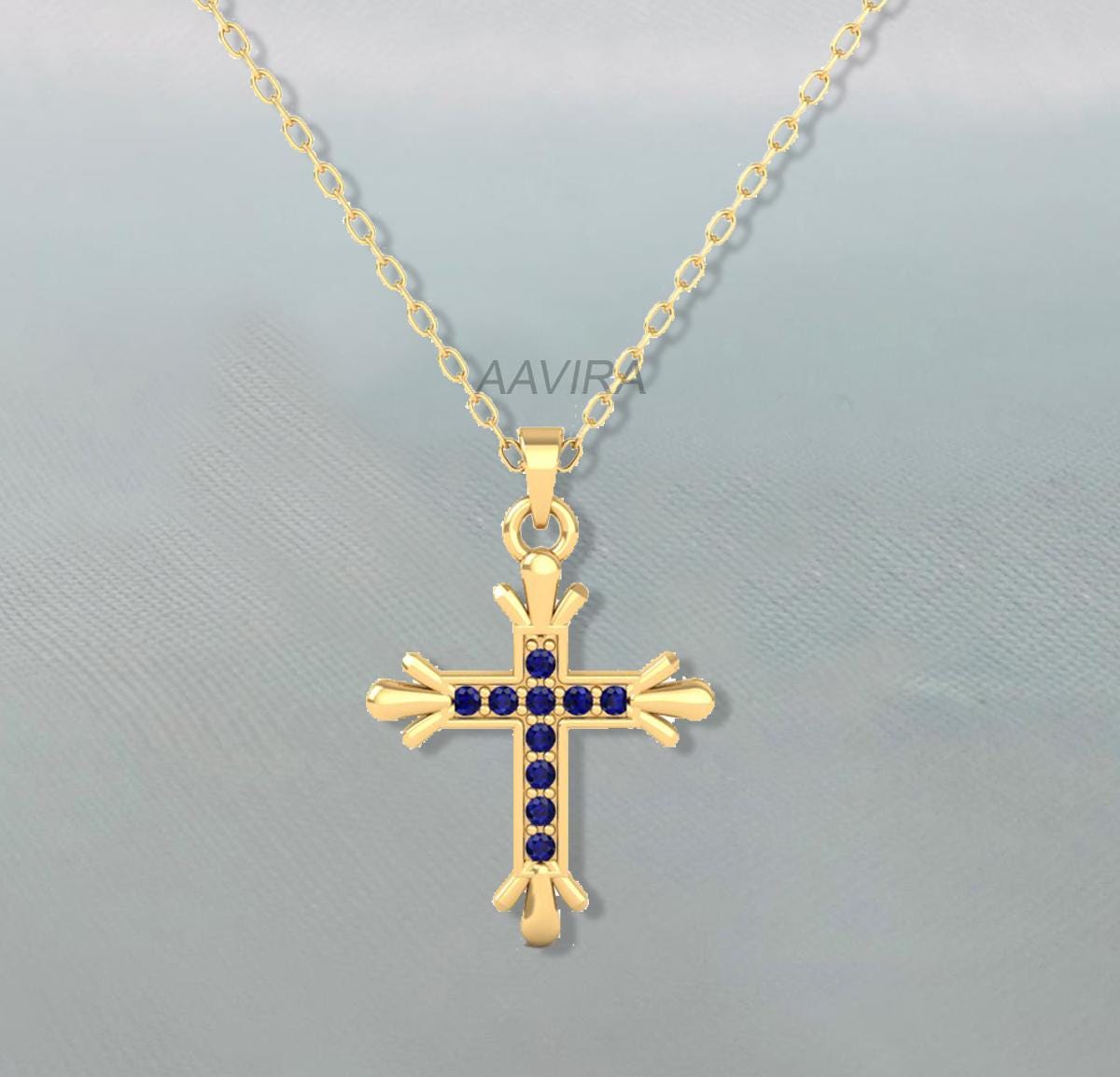 Emerald Cross Pendant, Green Emerald Cross Necklace, May Birthstone Pendant, Religious Cross Pendant, Birthday Gift, Anniversary Cross Gift