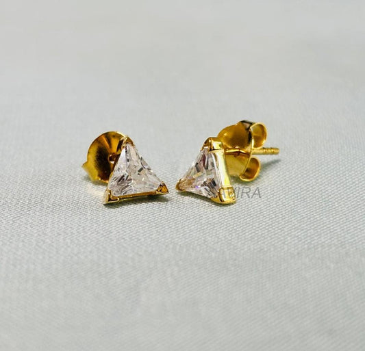 Trilliant Cut Diamond Stud Earrings, Trilliant Studs, Tiny Diamond Stud Earrings, Push Back Earrings, Gift For Him/Her, Everyday Studs