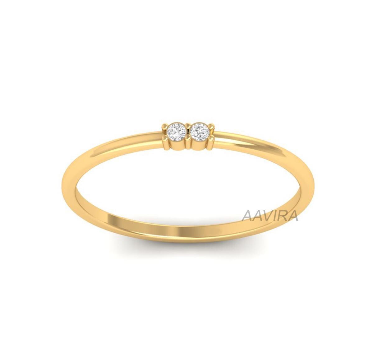 Double Round Cut Moissanite Diamond Ring, Women's Daily Wear Ring, Two Stone Promise Ring, Diamond Double Stone, Minimalist Ring, Women Gift