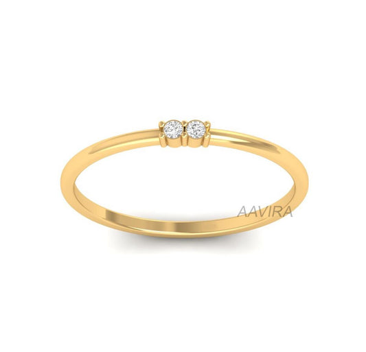 Double Round Cut Moissanite Diamond Ring, Women's Daily Wear Ring, Two Stone Promise Ring, Diamond Double Stone, Minimalist Ring, Women Gift