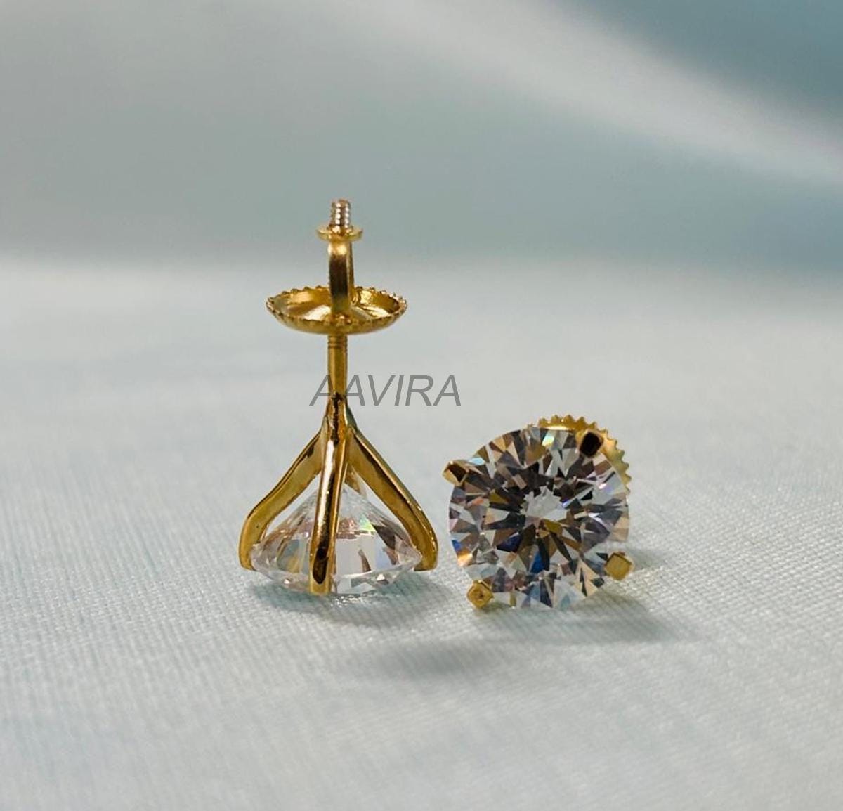 Tiny Stud Earrings, Round Diamond Stud Earring for Men Women, Screw Back Earrings, 4mm Everyday Studs Earrings, Minimalist Stud Earrings