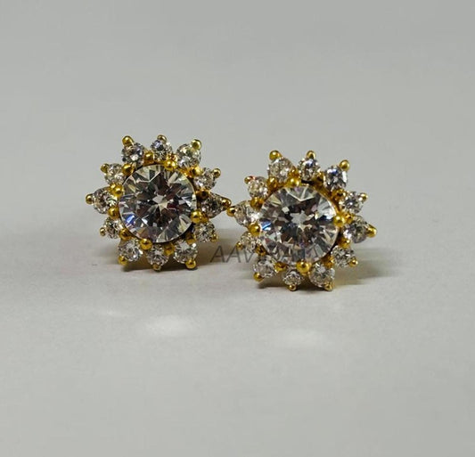 Moissanite Stud Earrings for Women, Minimalist Bridal Stud Earrings, Diamond Stud Earrings, 14k Yellow Gold Bridesmaid Earrings, Push Back