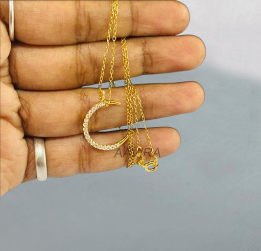 Crescent Moon Pendant Necklace, Moon Necklace Pendant, Christmas Gift, Diamond Moon Necklace, Celestial Jewelry, Moon Charm Necklace, Gifts