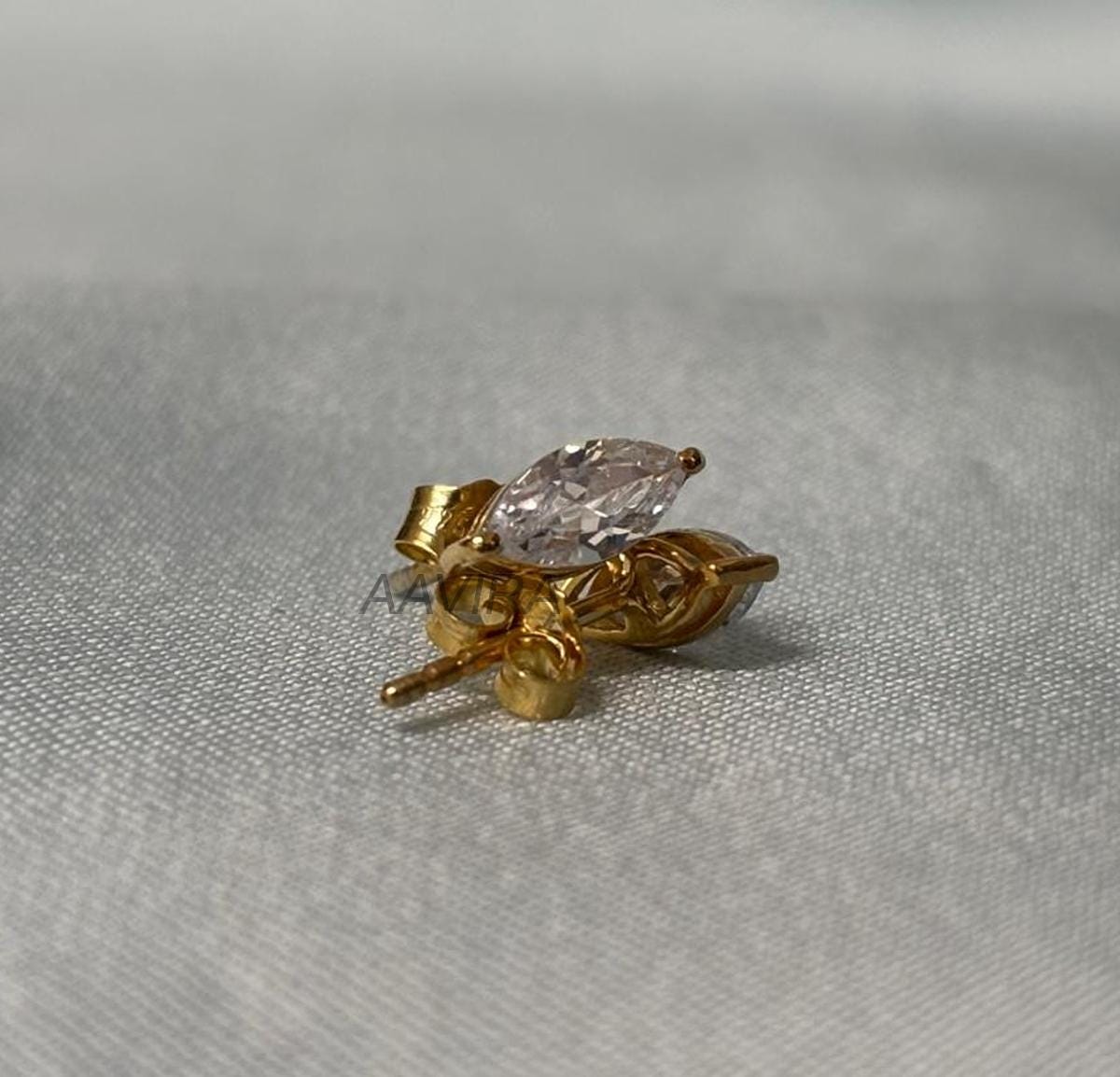 Marquise Cut Diamond Stud Earrings, Tiny Earrings, Dainty Stud Earrings, Diamond Earrings For Women, Everyday Studs, Women's Stud Earrings
