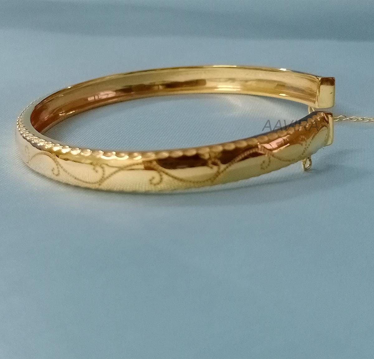 14kt Yellow Gold Plated Bangle Bracelet, Chain Bracelet for Women, Minimalist Bracelet, Handmade Bangle Bracelet, Unique Bracelet, Mom Gift