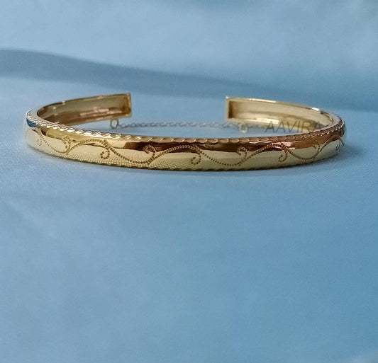 14kt Yellow Gold Plated Bangle Bracelet, Chain Bracelet for Women, Minimalist Bracelet, Handmade Bangle Bracelet, Unique Bracelet, Mom Gift