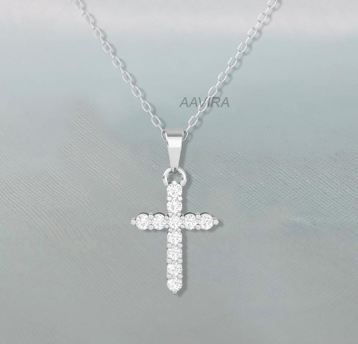 14k Yellow Gold Plated Cross Necklace, Handmade Cross Pendant, Cross Pendant For Women, Gifts For Girlfriend, Christmas Gift, Dainty Cross