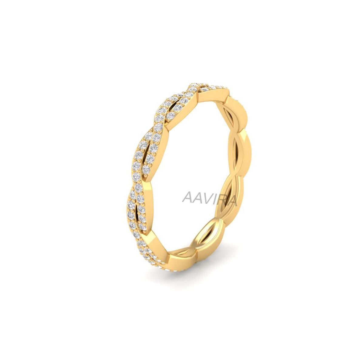 Twisted Rope Wedding Band Ring, Full Eternity Diamond Ring, Stackable Anniversary Ring, Twisted Rope Wedding Band, Engagement/Promise Ring