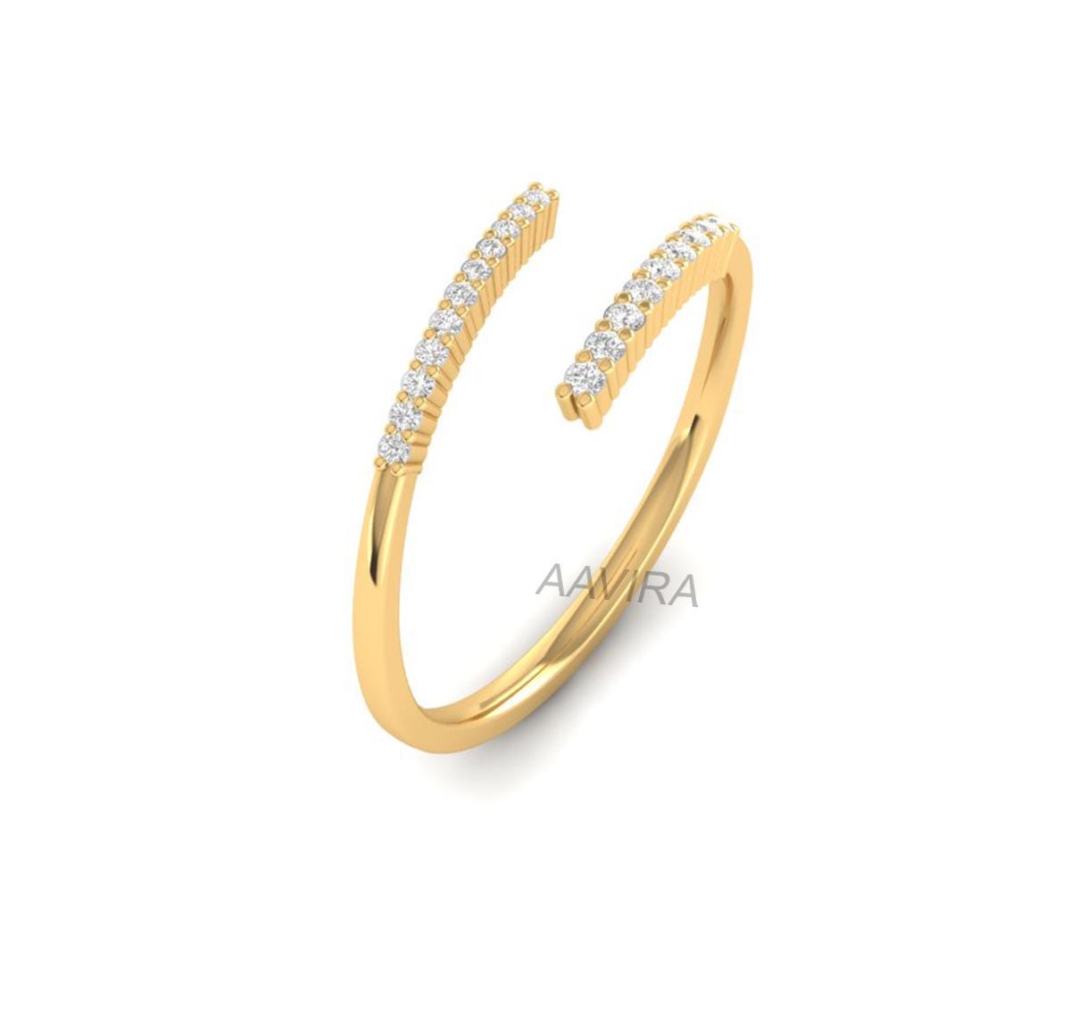 Open Cuff Band, Round Diamond Cuff Ring, Unique Diamond Ring, 925 Sterling Silver Ring, Delicate Ring, Minimal Dainty Ring, Cuff Ring, Gift