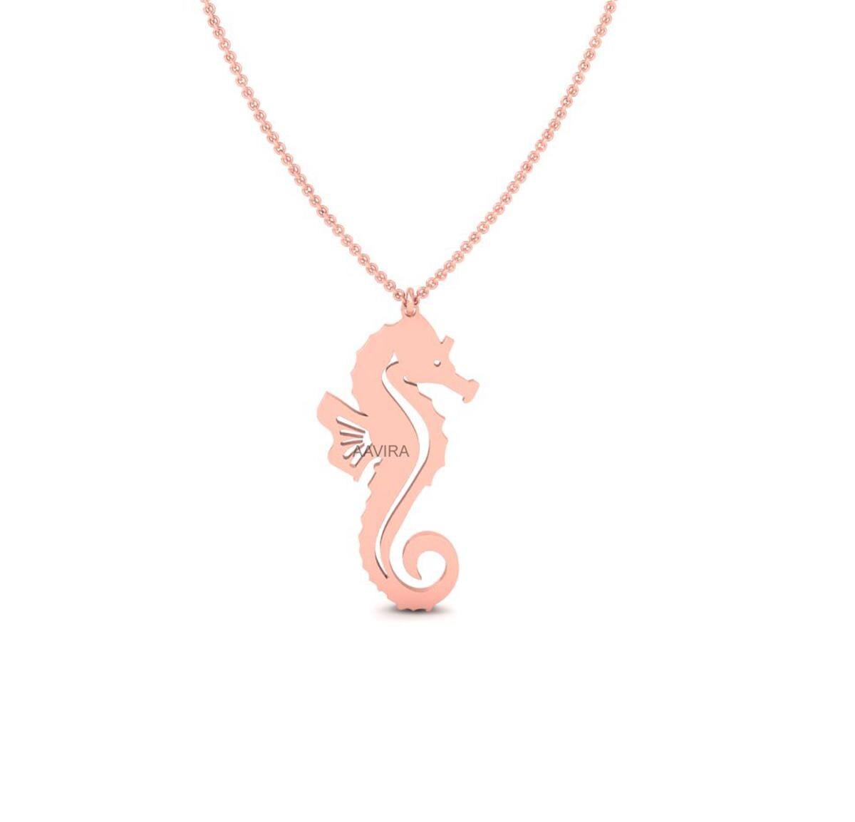 Seahorse Charm Necklace, Minimalist Seahorse Pendant, Seahorse Dainty Pendant, Seahorse Necklace, Seahorse Jewelry, Animal Necklace, Gifts