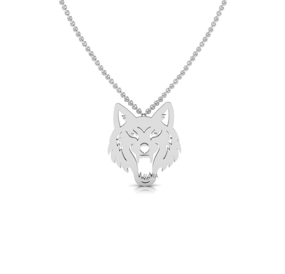 Dainty Wolf Necklace, Wolf Necklace, 925 Sterling Silver Wolf Pendant, Silver Jewelry for Wolf Lover, Men Wild Animal Jewelry, Gift For Him