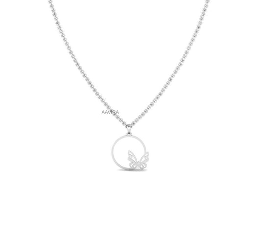 Butterfly Pendant Necklace, Silver Butterfly Necklace, Butterfly Gift for Her, Handmade Jewelry, Minimal Dainty Necklace, Women's Gift