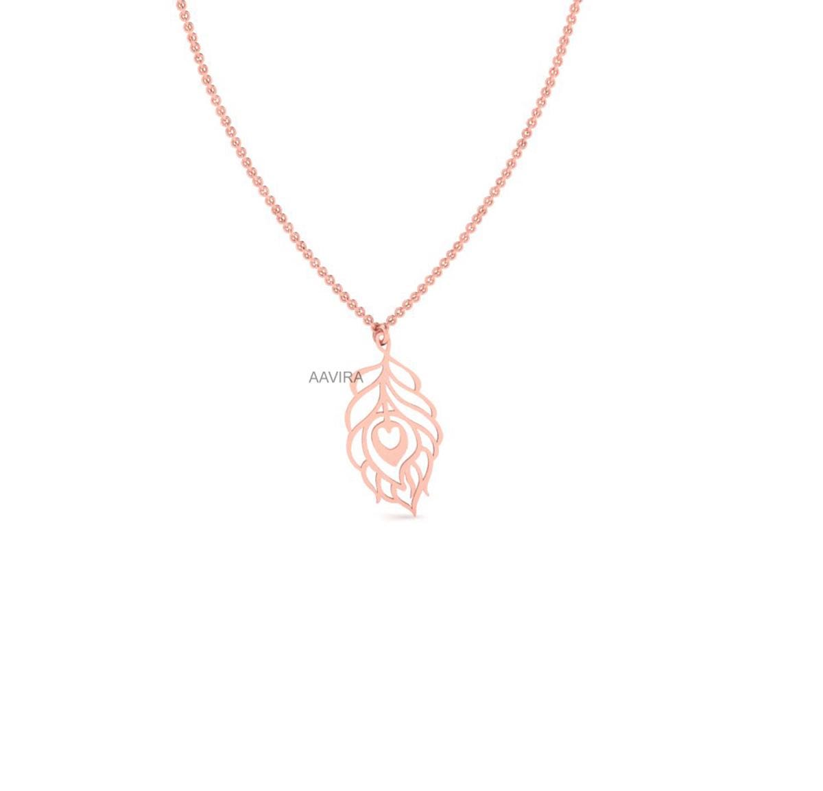 Peacock Feather Necklace, Feather Charm Necklace, Lucky Feather Necklace, Dainty Silver Pendant, Feather Necklace for Women, Valentine Gift