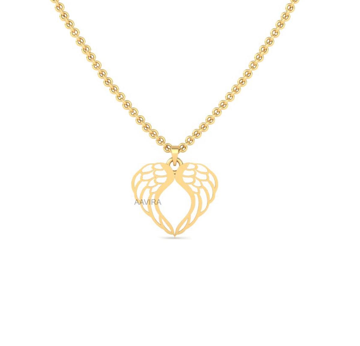 Wings Heart Love Necklace, Angel Wing Necklace, Heart Necklace, Minimalist Jewelry, Charm Necklace, Soulmate Necklace, Women Wing Necklace