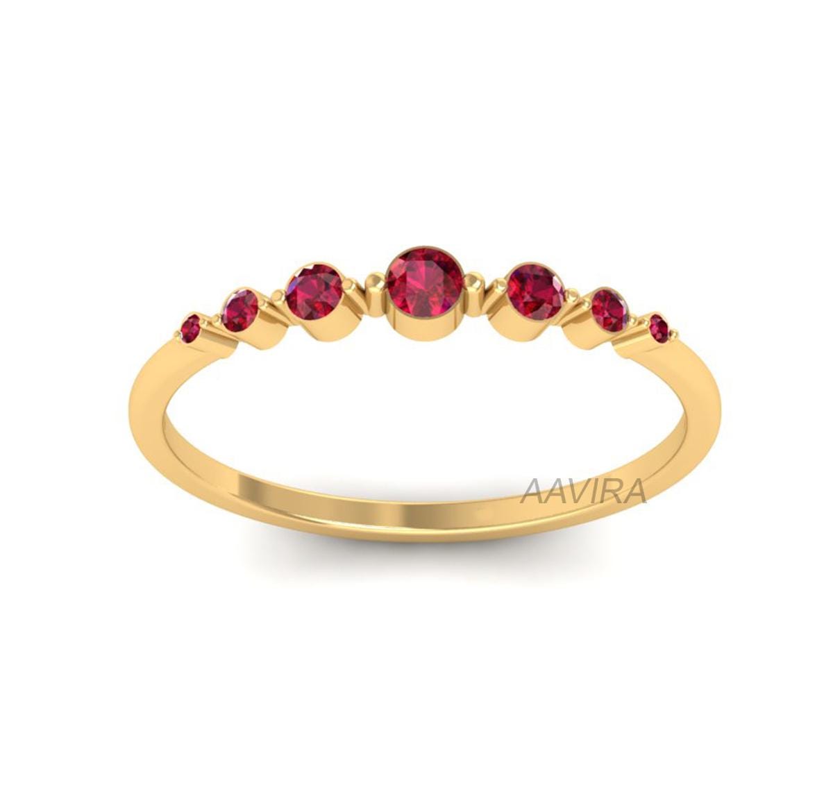 Women's Blue Sapphire Ring, 14K Yellow Gold Dainty Ring, Minimalist Ring, Sapphire Gemstone Ring, Gift for Her, Band Ring, Anniversary Gifts