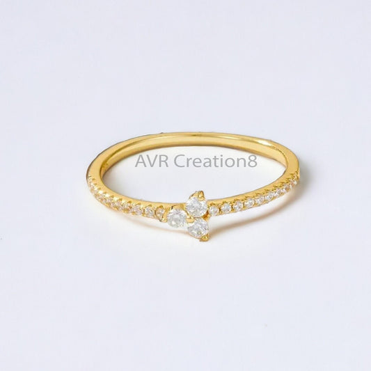 Pave Set Diamond Stackable Wedding Ring for Women, Minimalist Diamond Ring, Women's Diamond Ring, 925 Sterling Silver, Gifts for Women