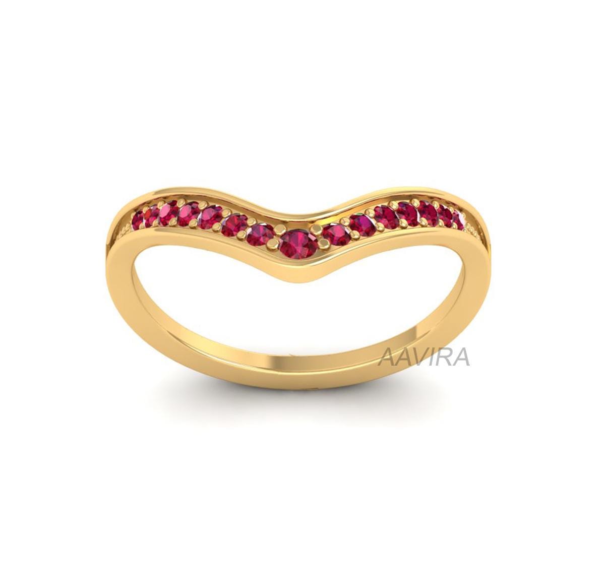 Women's Wedding Band Ring, Ruby Curved Band Ring, Amethyst Ring, Gemstone Ring, Birthstone Ring, Gift For Her, Bridal Ring, Valentines Sale