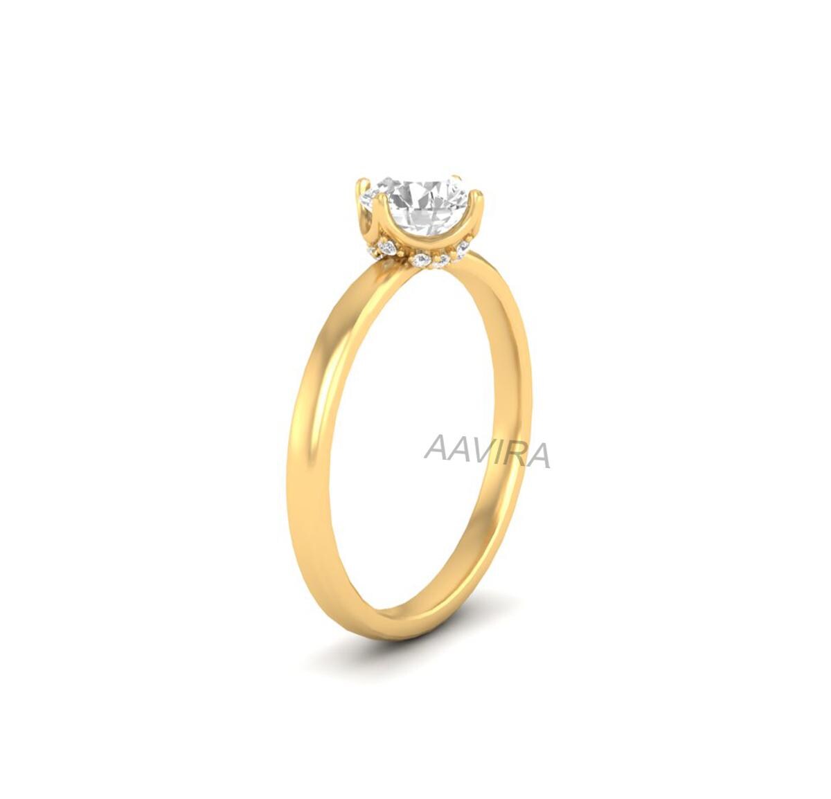 Round Moissanite Ring, Diamond Jewelry, Handmade Ring, Engagement Ring, Anniversary Ring, Wedding Ring, Prong Set Diamond Ring, Women Ring