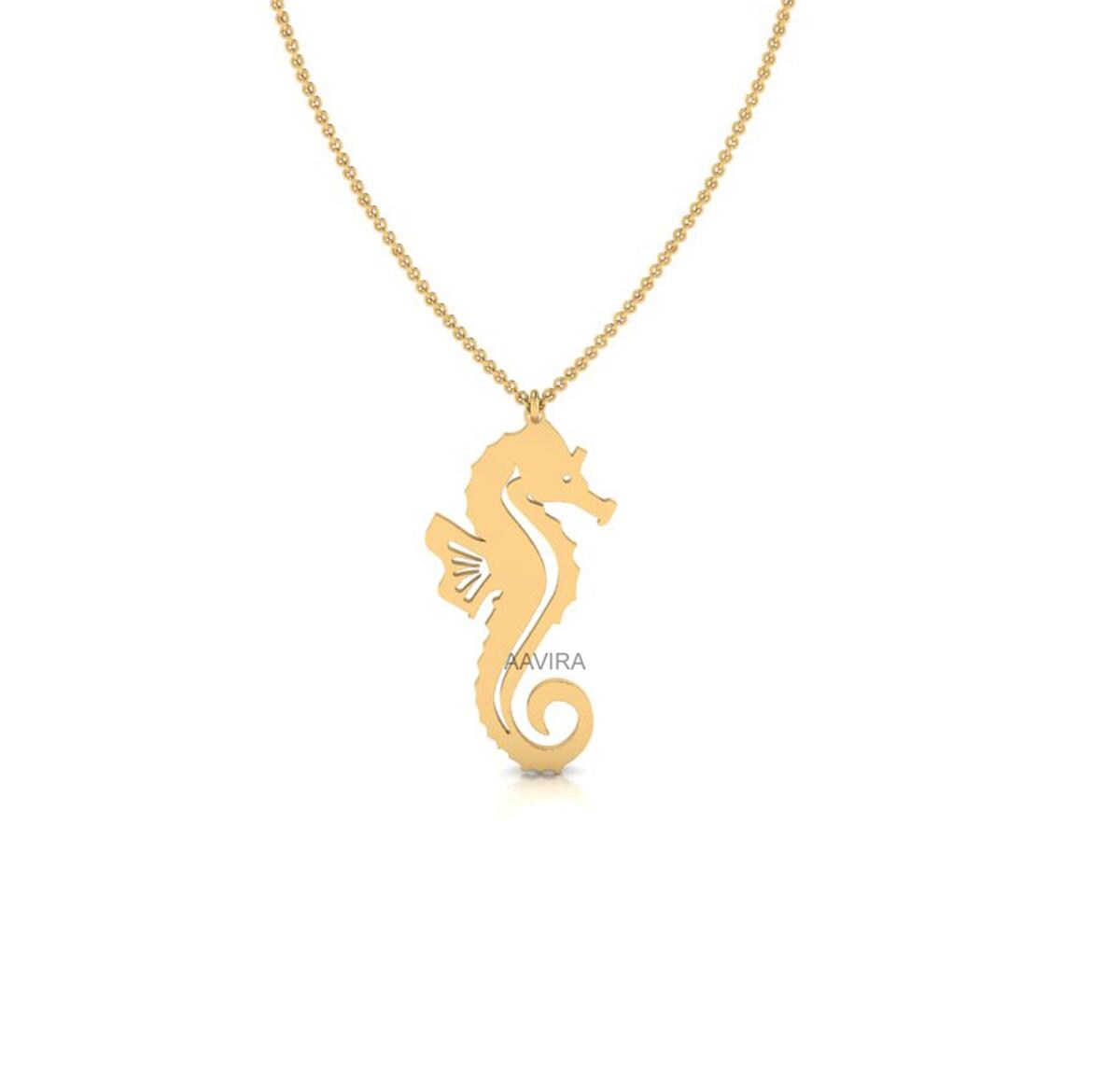 Seahorse Charm Necklace, Minimalist Seahorse Pendant, Seahorse Dainty Pendant, Seahorse Necklace, Seahorse Jewelry, Animal Necklace, Gifts