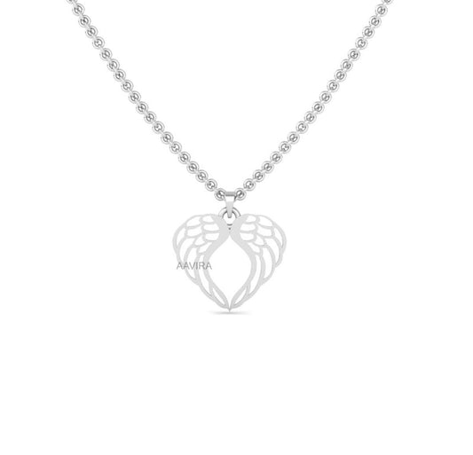 Wings Heart Love Necklace, Angel Wing Necklace, Heart Necklace, Minimalist Jewelry, Charm Necklace, Soulmate Necklace, Women Wing Necklace