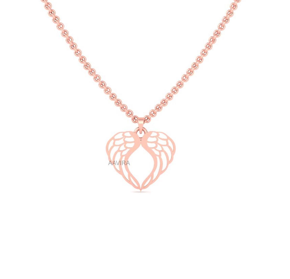 Wings Heart Love Necklace, Angel Wing Necklace, Heart Necklace, Minimalist Jewelry, Charm Necklace, Soulmate Necklace, Women Wing Necklace