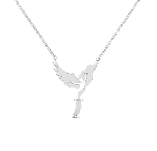 Phoenix Necklace, 925 Sterling Silver Phoenix Pendant, Mythological Necklace, Bird Charm, Inspirational Gift, Firebird Pendant Necklace
