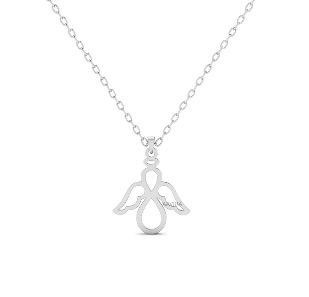 Angel Charm Necklace, Guardian Angel Pendant, Angel Necklace, Valentines Gift. Jewelry for Her, Angel Wings Necklace, Minimalist Jewelry