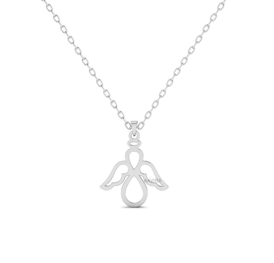 Angel Charm Necklace, Guardian Angel Pendant, Angel Necklace, Valentines Gift. Jewelry for Her, Angel Wings Necklace, Minimalist Jewelry