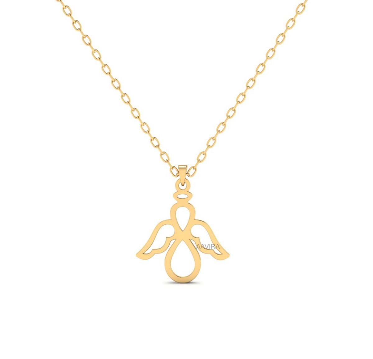 Angel Charm Necklace, Guardian Angel Pendant, Angel Necklace, Valentines Gift. Jewelry for Her, Angel Wings Necklace, Minimalist Jewelry